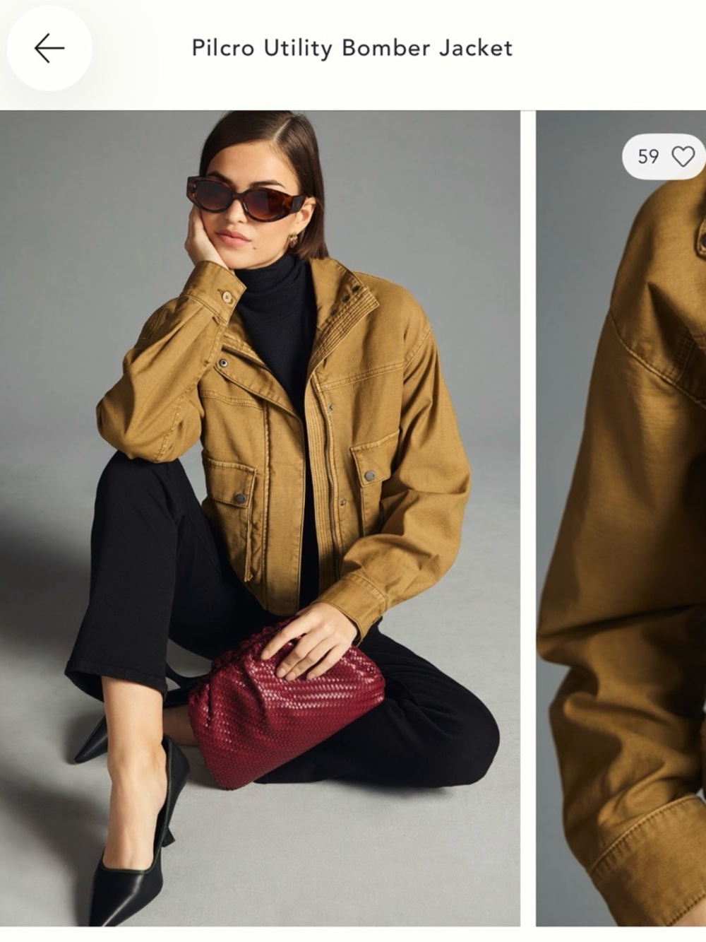 Pilcro Utility Bomber Jacket - Camel Brown